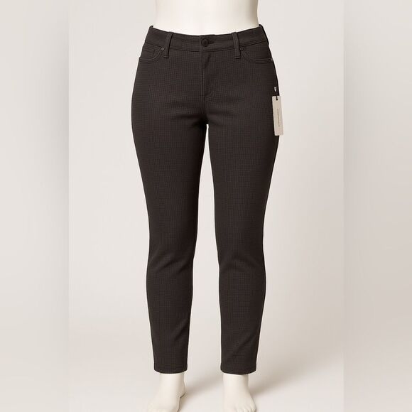 DKNY women’s  Gray Houndstooth Trousers MED stretchy - Picture 1 of 11